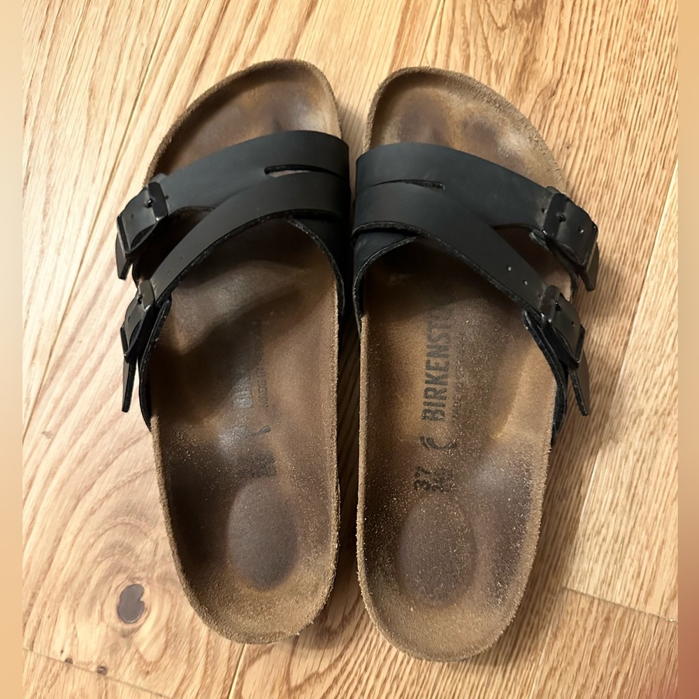Birkenstock Black Arizona Two-Strap Sandals